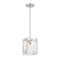 Designers Fountain Madison Square 60 Watt 1 Light Satin Platinum Mini-Pendant with Clear Artisan Glass Shade 89030-SP - alternate 1